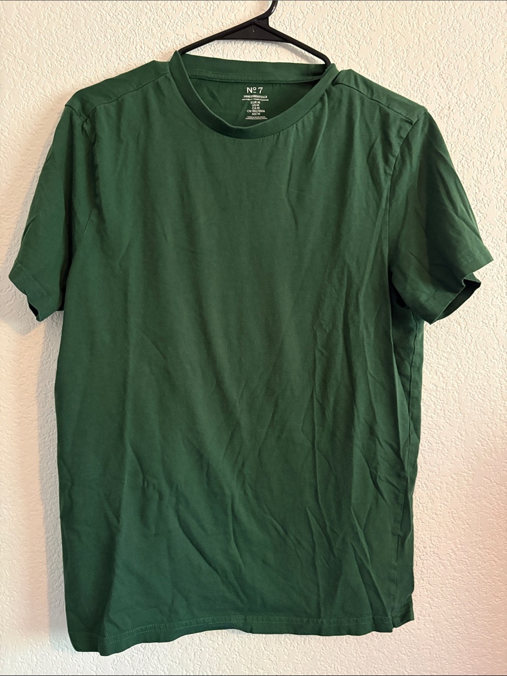 H&M Men's Crew Neck T-Shirt in Deep Green